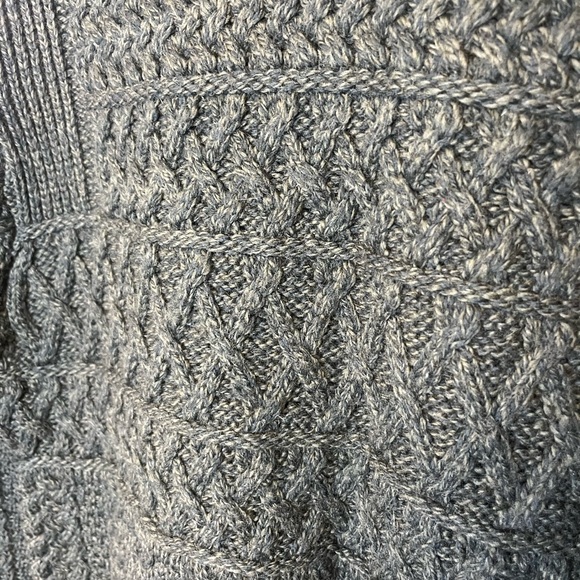 Aran Crafts Irish Cable Knit Forest Green Shawl Collar Sweater 100% Merino Wool - Picture 9 of 14